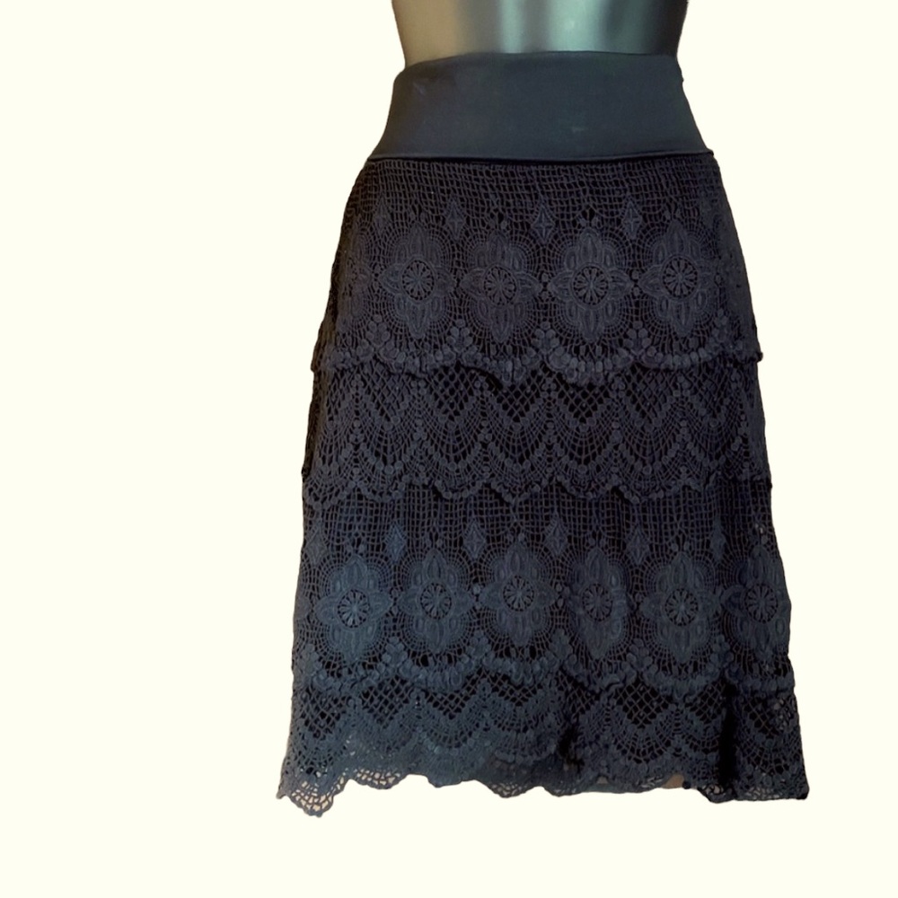 Crochet, tiered skirt.